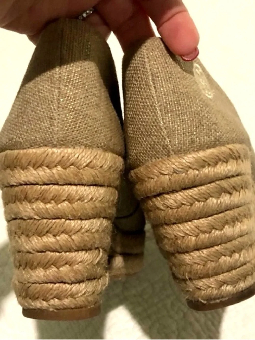Beige Espadrille by Tori Burch; Wedge Peep Toe